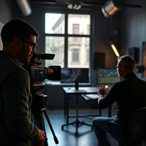 Equipo de postproducción editando un video en un estudio de edición profesional en Madrid.