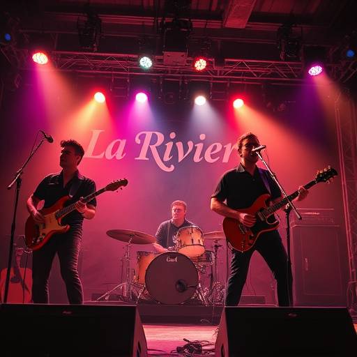 Fotograma del video musical de la banda Los Inconformes, mostrando a la banda tocando en vivo en la sala La Riviera.